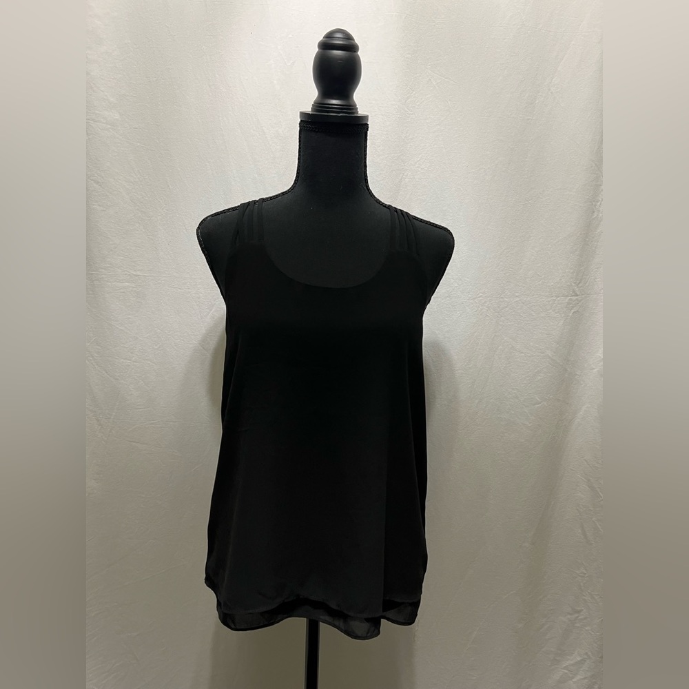 Self Black Strappy Tank Top